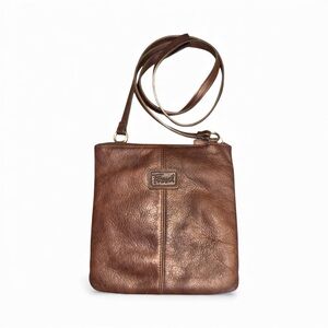 Fossil Brown Leather Crossbody Bag EUC